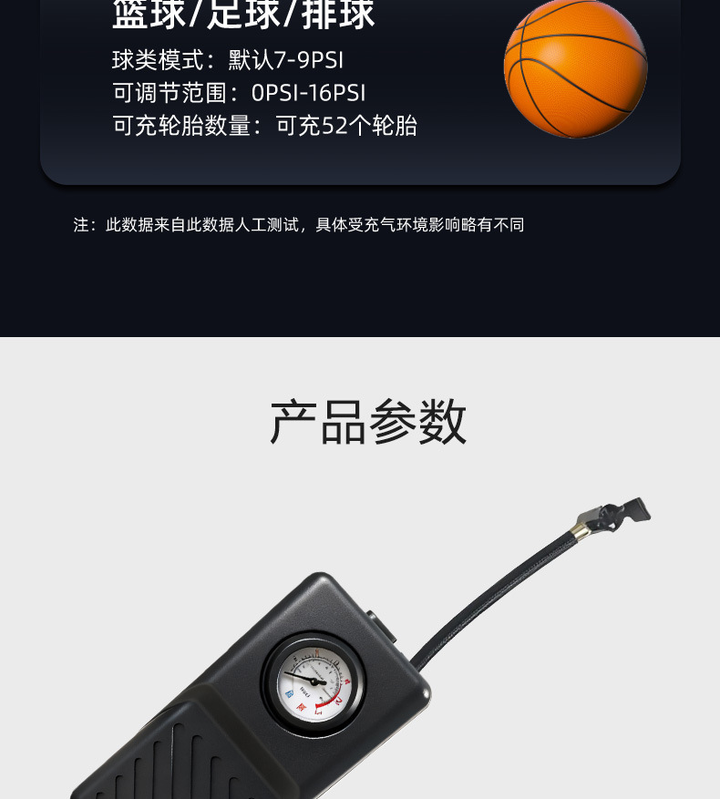 Car-Mounted Wireless Air Pump, Lithium Battery, High-Power, Portable Electric Car Tire High-Pressure Inflator