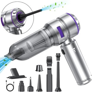 Car Wireless Vacuum Cleaner, Suction, Blowing, Charging and Pumping, Dual-Purpose for Home and Car, Small Brushless Three-Speed, Large Suction, Dust Blowing, Hair Suction and Dust Removal