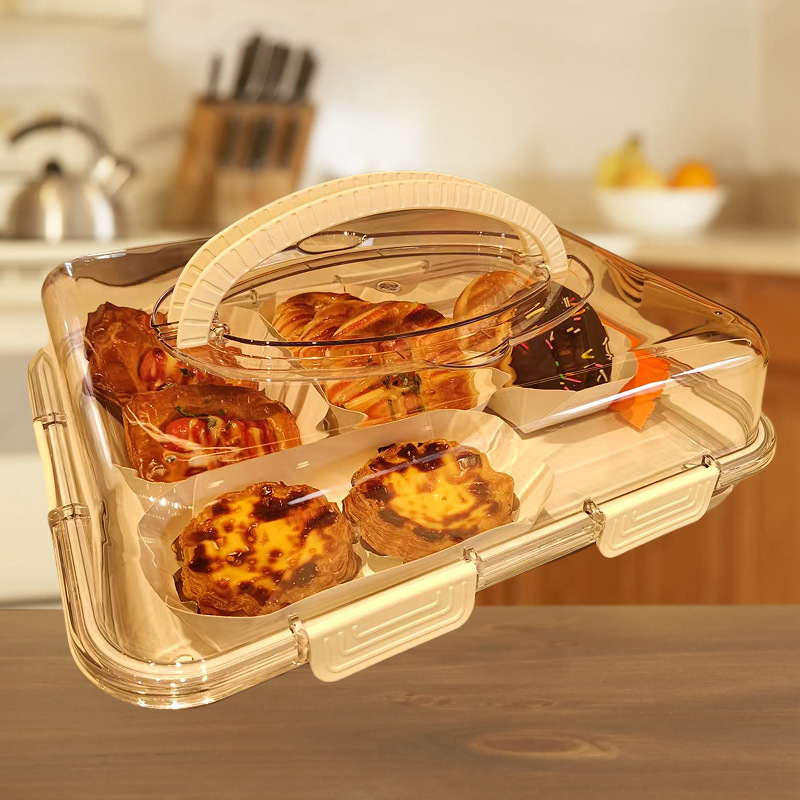 PET透明有蓋収納ケース食品級ケーキ箱キッチン屋外果物密封保冷箱大サイズ|undefined