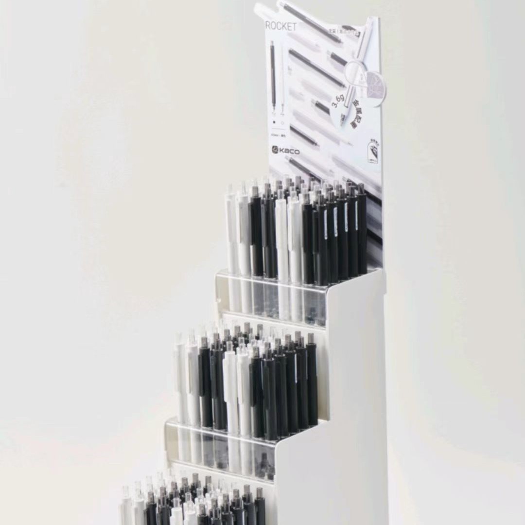 Kaco inicial corazón gel pluma giratoria núcleo creativo firma pluma amor regalo caja examen cepillo agua pluma 0,5