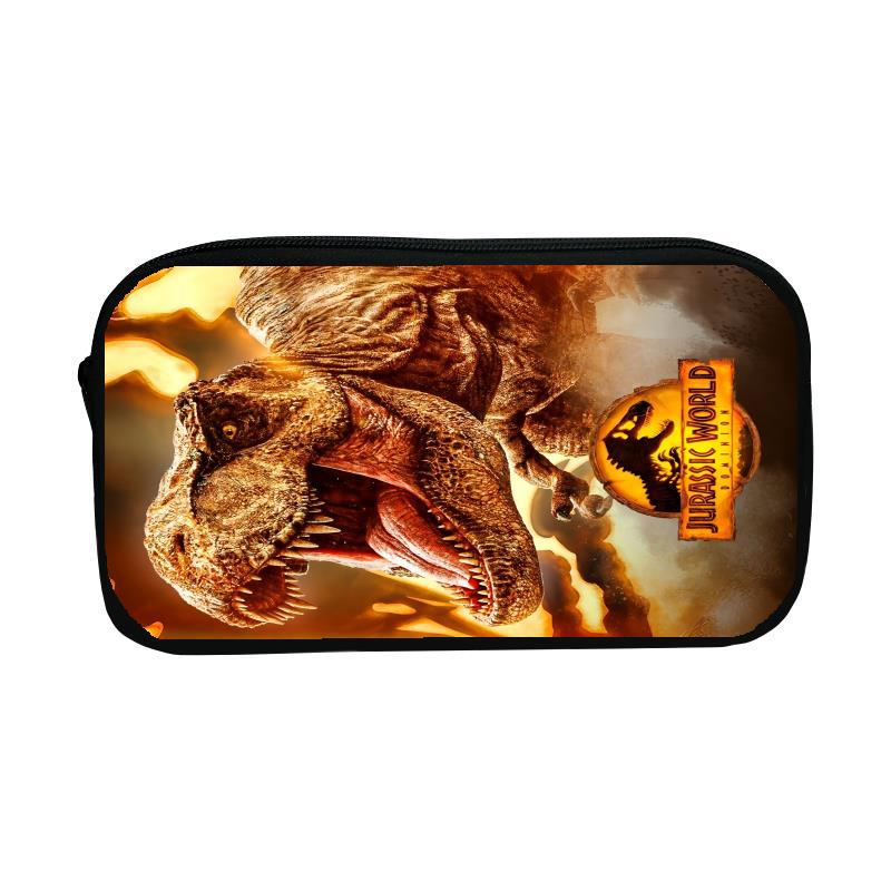 Estuche de Lápices de Gran Capacidad con Diseño de Dinosaurio Tiranosaurio Rex del Mundo Animal, Estuche de Lápices Personalizado DIY, Bolsa de Almacenamiento de Papelería