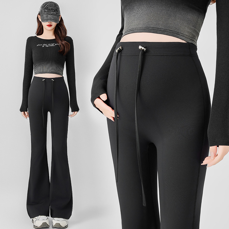 Reality Shot Pregnant Women's Pants Shark Pants Not Stomach Spring and Autumn Outer Wear 2025 New Summer Wide Leg Pants Trousers