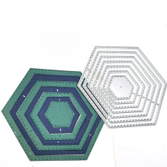 scrapbook DIY刀模碳鋼刀模兒童DIY壓花刀模切割版不規則六邊形框