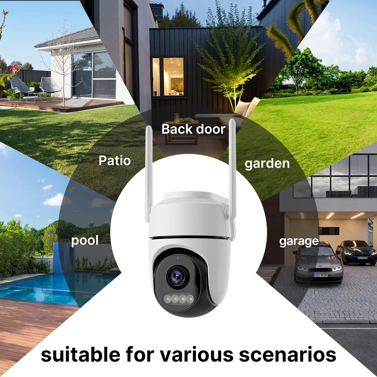 Icsee Sınır Ötesi 2 Adet HD Kamera Wifi Ev Akıllı Kablosuz 360 Derece Renkli Gece Görüşlü Güvenlik İzleme