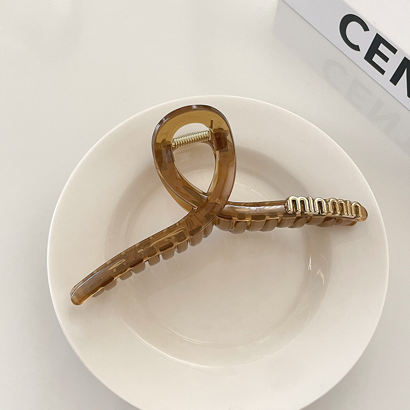 Horquilla de las mujeres de alto grado de pelo negro Clip tocado espalda Cabeza Grande updo tiburón clip 2024 Nueva horquilla