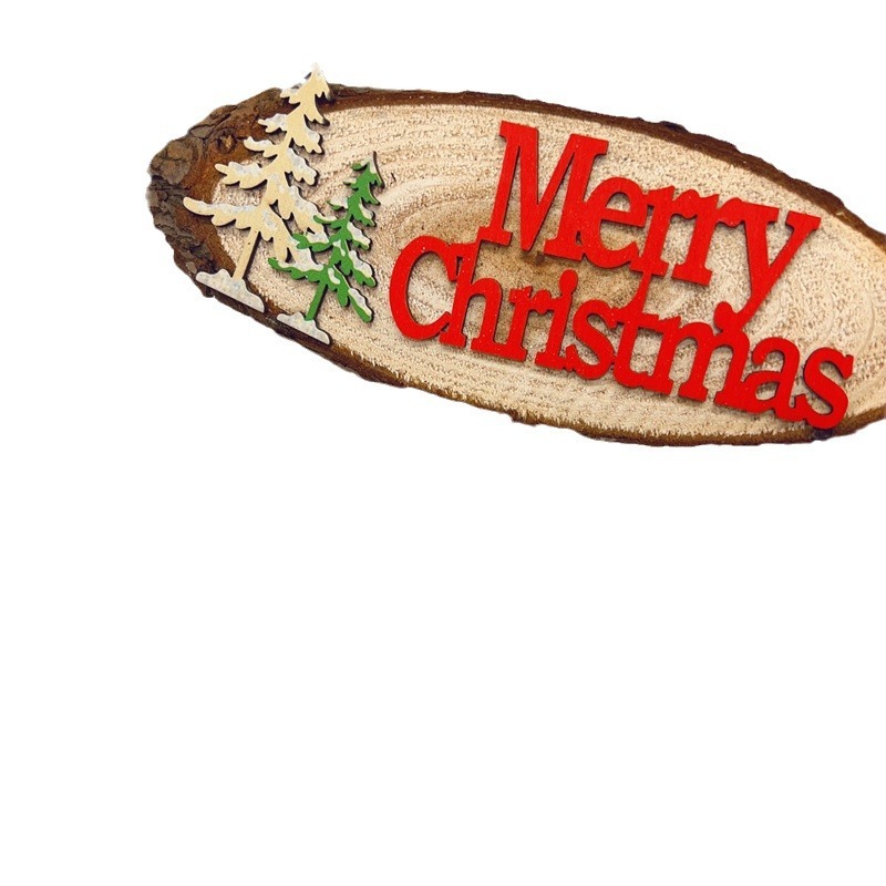 クロスボーダークリスマス木製装飾看板 クリスマス英語文字 ドア壁掛け 三角形ペンダント DIY小道具|undefined
