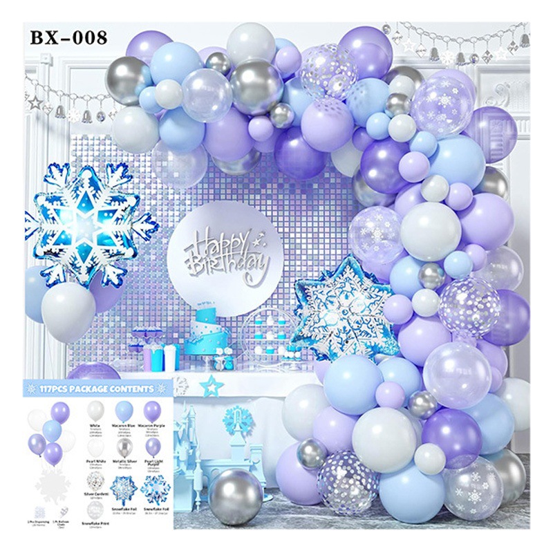 Frozen azul tema cumpleaños decoración globo traje princesa niña niños años de edad decoración escena diseño
