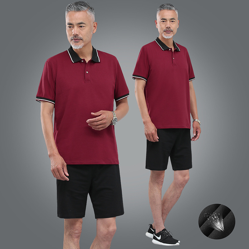 2024 verano nuevo hombre de mediana edad camiseta de manga corta delgada casual corto juego deportivo de tamaño grande papá dos piezas