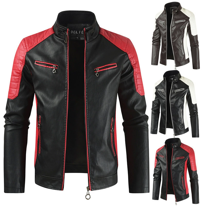 Fleece fashionable polyurethane jacket with zipper, Amazon