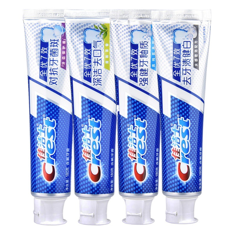 Crest All-Excel 7-Effect Toothpaste 180g Large Capacity Removes Bad Breath, Cleans Plaque, Strengthens Tooth Enamel