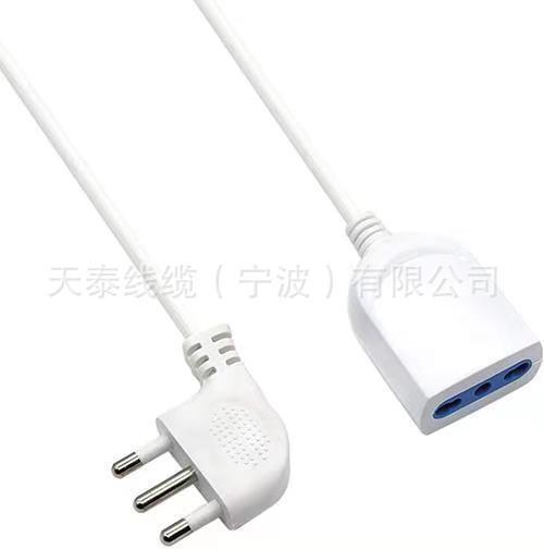 90 degree Italian 3-pin plug three-plug Italian female plug power cord elbow IMQ plug power cord American standard