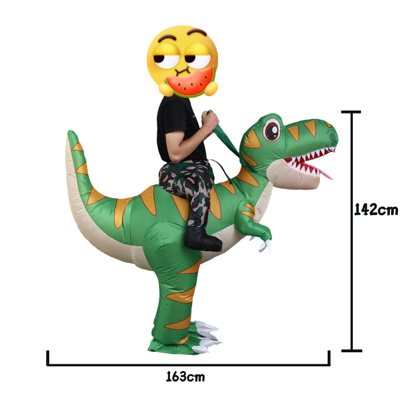 Transfronterizo extraño decoración verde Dinosaur Party ropa inflable para altura 160 - 190cm