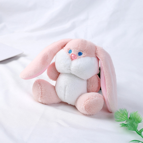 Plush Doodle Rabbit Keychain Cute Blue Eyes Rabbit Plush Doll Pendant Small Gift Ornament Wholesale