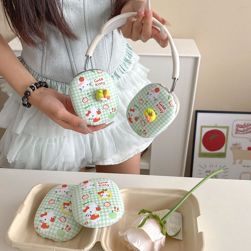 Japanese and Korean Style Three-Dimensional Apple Cat airpodsmax Protective Case Apple Headset Earmuffs Earphone Case