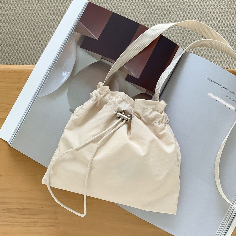 Korean Style Ins Personalized Casual Drawstring Nylon Crossbody Small Bag for Women Versatile Simple Lightweight Mini Shoulder Bag