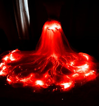 led遥控发光婚纱礼服夜光裙新娘荧光婚纱创意舞蹈演出服影楼拍摄