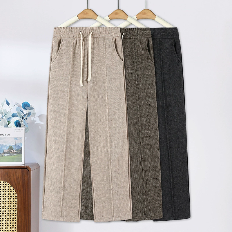 Женщины среднего и пожилого возраста брюки мамы брюки осенние и зимние повседневные брюки прямые брюки бабушки брюки бархатные толстые женские брюки