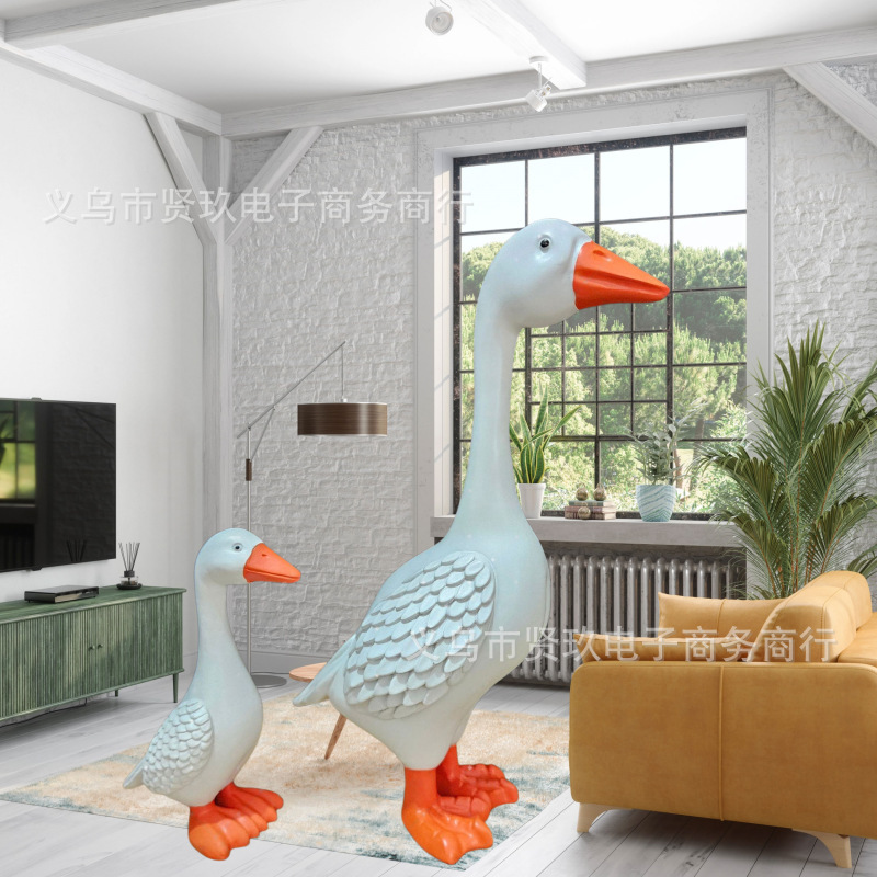 Cross-Border Creative Resin Porch White Goose Ornaments Home Decorations Outdoor Courtyard Entrance Simulated Animal Decorations Cross-Border Creative Resin Porch White Goose Ornaments Home Decorations Outdoor Courtyard Entrance Simulated Animal Decorations