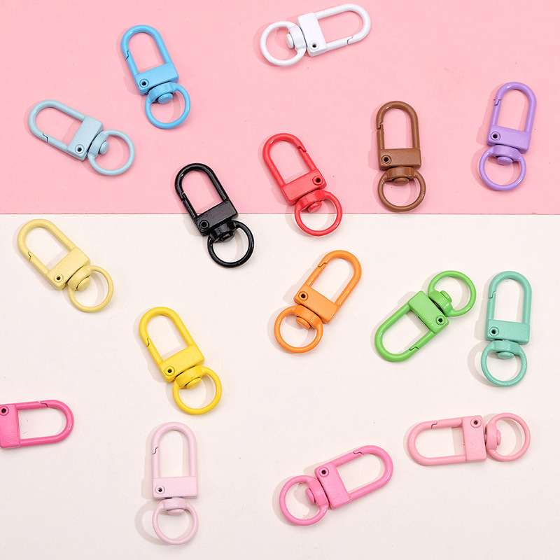 Dopamine Colored Paint-Effect Door Buckle Keychain Accessory Pendant Rotating Buckle Stationery Bag Cup Accessory Hanging Buckle