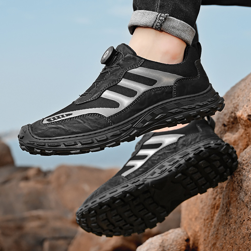 2024 otoño nuevos zapatos casuales de moda para hombres botones de rotación diarios zapatos al aire libre zapatos de papá