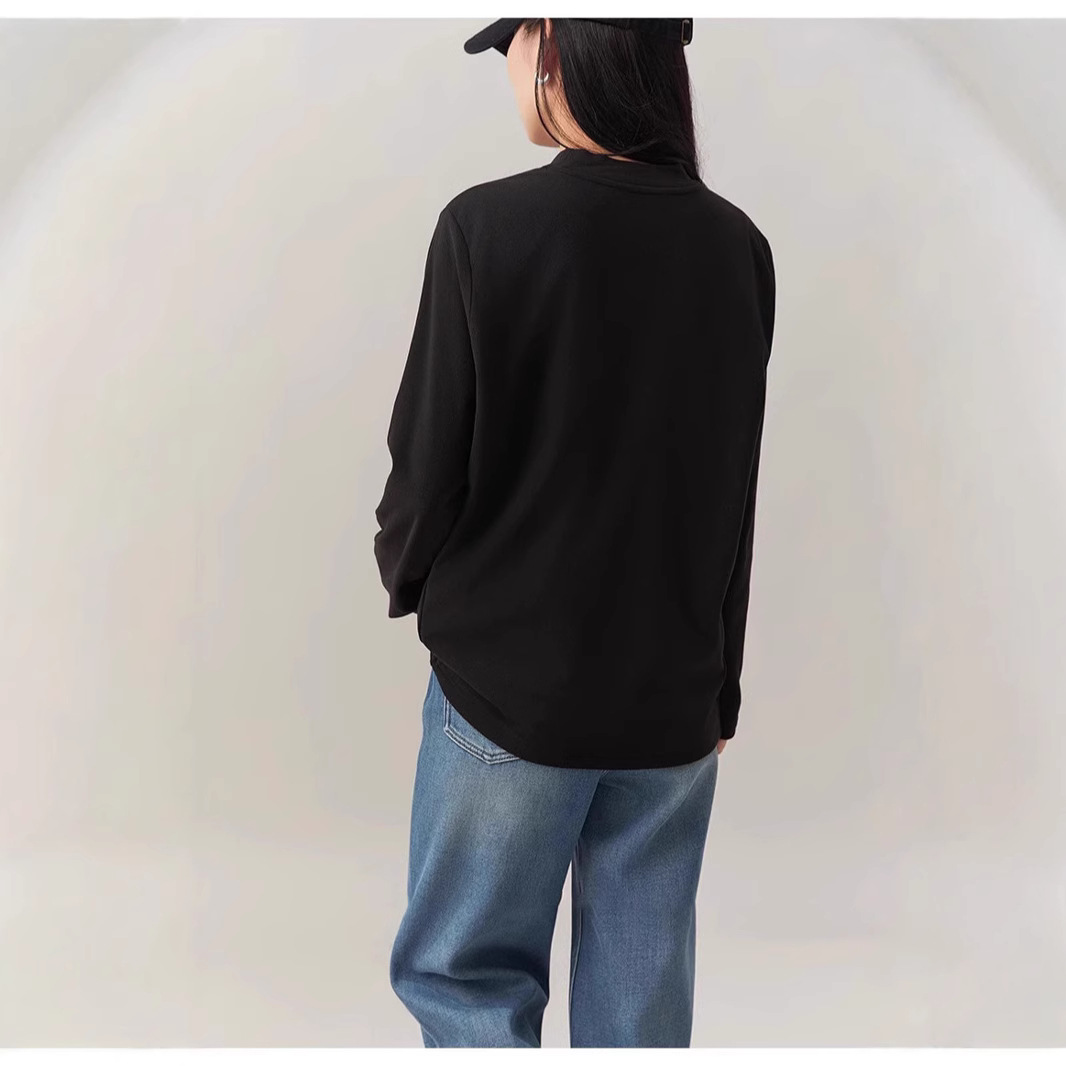 남성과 여성의 같은 스타일 | 90 구스 다운 티셔츠 긴 소매 여성용 다운 잠금 따뜻한 내복 가을 및 겨울 자켓 3 방지 라운드 넥 스웨트 화이트