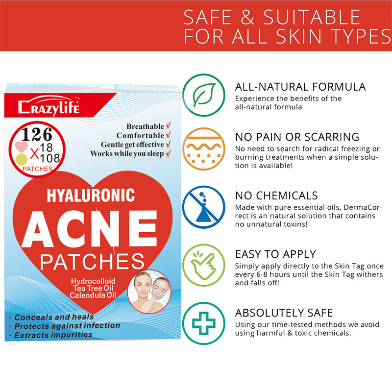 Patchs acne all'acido ialuronico a forma di cuore rosa_voghion.com