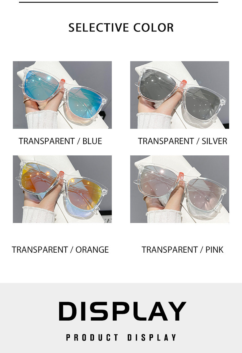 Nuovi occhiali da sole con montatura trasparente, occhiali da sole alla moda e personalizzati, resistenti ai raggi UV, rivestiti con pellicola autentica, occhiali di fascia alta_voghion.com