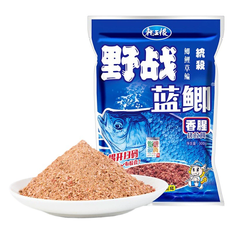Dragon King Hateful Fishing Bait Field Blue Carp Bait Ароматная и рыбная универсальная приманка для дикой рыбалки Old Three Items 300 г 60 пакетов/коробка Оптовая продажа