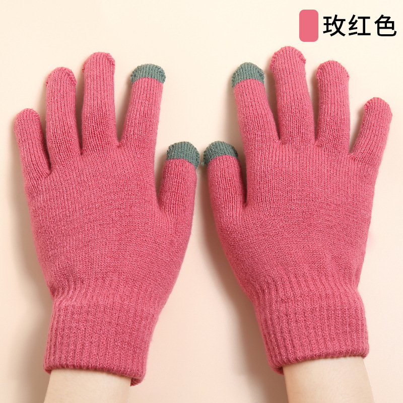 Guantes cálidos con pantalla táctil y diseño de pata de gato, seleccionados con cuidado, a bajo precio, para mujer, guantes de punto gruesos con forro polar para otoño e invierno, para protección contra el frío.