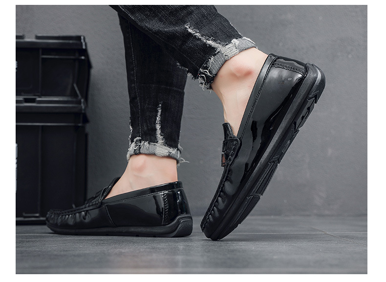 Bean shoes men soft soles all business bright casual shoes men's loafers_vogvips.com