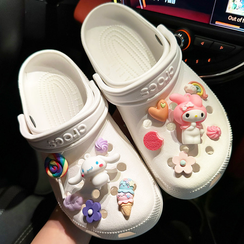 Lollipop white dog hole shoe accessories shoe flower cross decorative buckle accessories shoe buckle three-dimensional