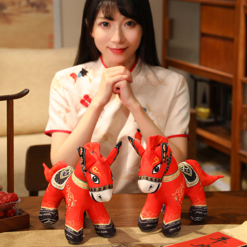 2026年馬年マスコット人形馬ぬいぐるみ干支馬年ギフト新年ギフトロゴを追加できます|undefined