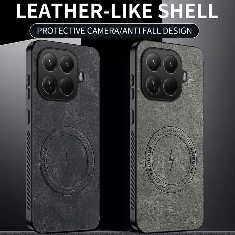 Suitable for Xiaomi 17Tpro Mobile Phone Case, Lightning Nap Pattern Magnetic Leather Texture Soft Case, Poco F7 Anti-Fall Protective Cover