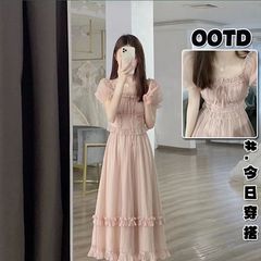 Yujie ライト大人スタイル衣装スーツ女性 2025 デザインフレンチトップピンクドレスプラスサイズ 2 点セット