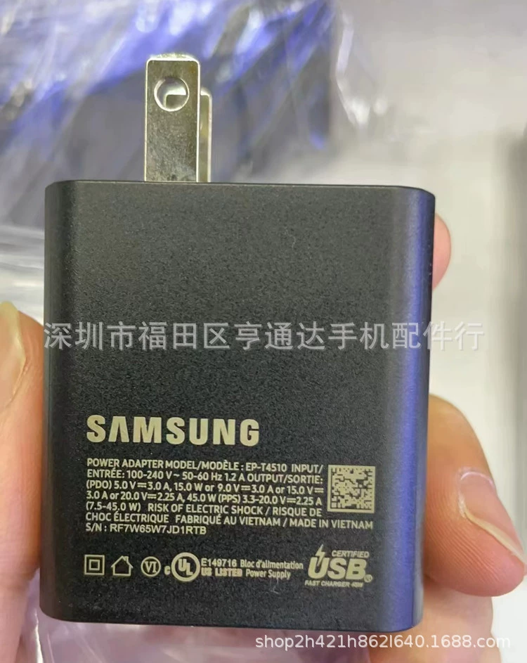 Совместимое зарядное устройство для Samsung, зарядка для мобильного телефона S23, S22, 45W, 45W