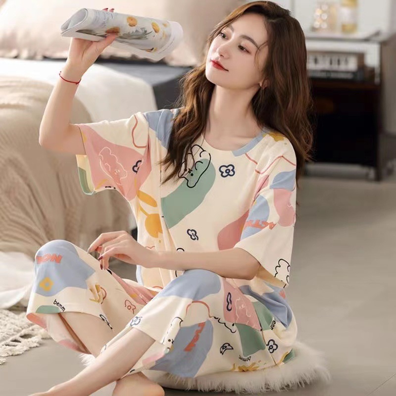 2025 dulce y lindo pijamas de niña, pantalones de manga corta de verano para mujer, ropa de hogar delgada para uso japonés, primavera y verano image 45