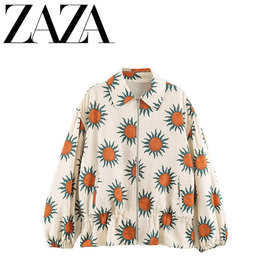 ZAZA 自制欧美风 批发女装 时尚 印花飞行员夹克外套7911155 069