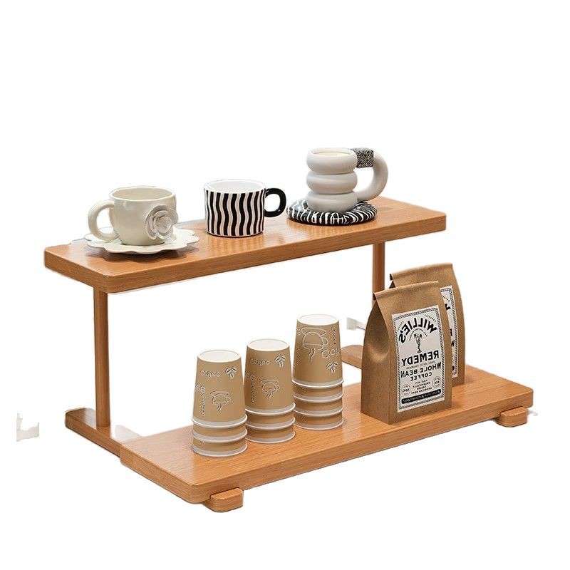 Estante de almacenamiento de tazas de madera maciza Taza de nogal negro Estante de taza de agua Taza de café Estante de almacenamiento de lujo ligero de alta calidad