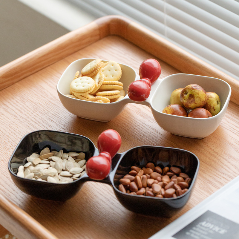 Plato de frutas de cerámica sala de estar mesa de té aperitivos semillas de melón bocadillos tazón de frutas paneles de dulces almacenamiento de entrada
