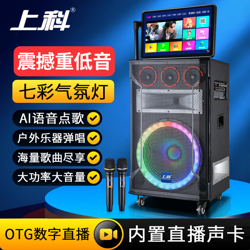 K-Song Karaoke All-In-One Machine with Display Screen, High-Power Bluetooth, for Outdoor Performances and Home Ktv, Wholesale, Oem Available