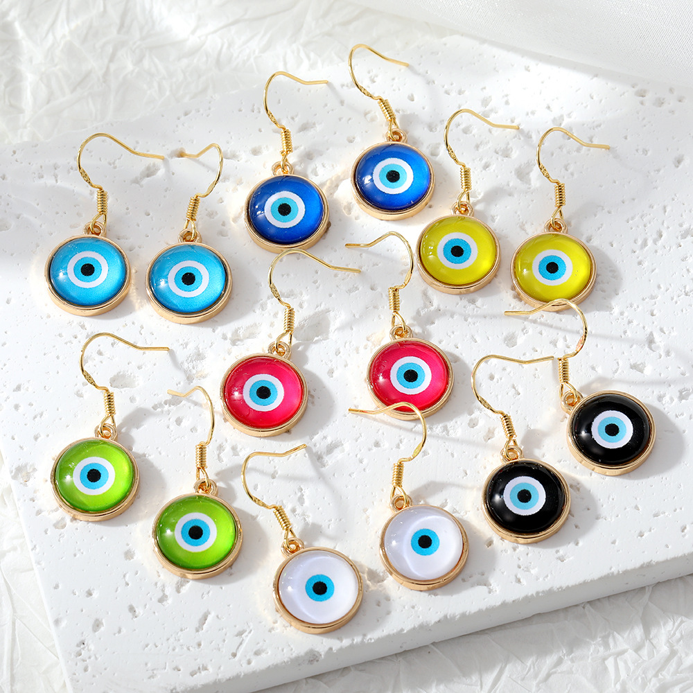 Iron Ear Needle Material 1 Pair Retro Devil's Eye Plating Alloy Drop Earrings