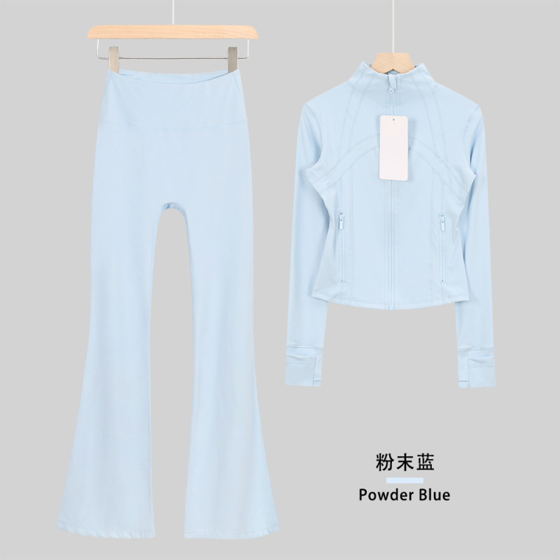 LULULACIE喇叭短款立领夹克运动套装DF外套上衣长袖女健身瑜伽服|undefined