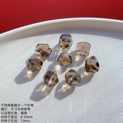 Natural Tea Crystal DIY Jewelry Accessories Single Beads Accompanying Faceted Loose Beads Spacer Crystal Jewelry Bracelets with Beads (Zərgərlik ara hissələri) - natural-tea-crystal-shape