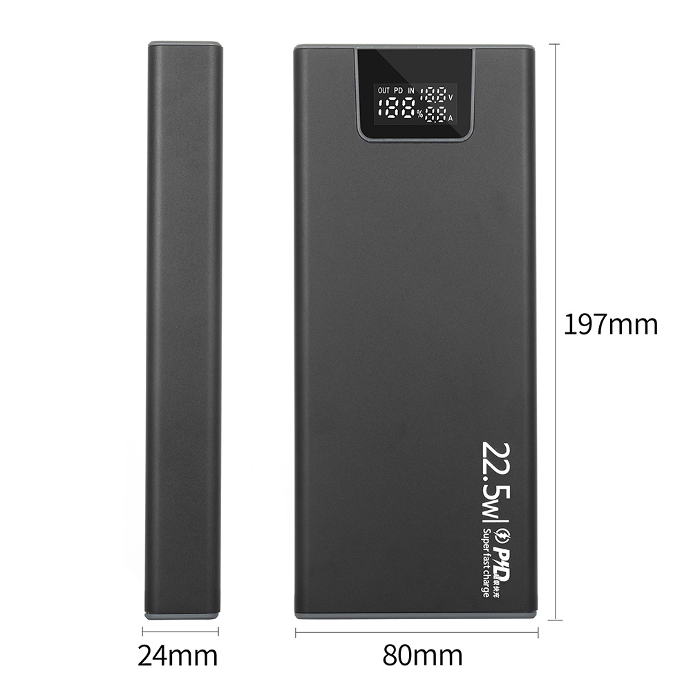 Soldadura-libre 8-sección desmontable aleación de aluminio pantalla digital carga rápida potencia Banco chaqueta pcba 18650 caja de batería