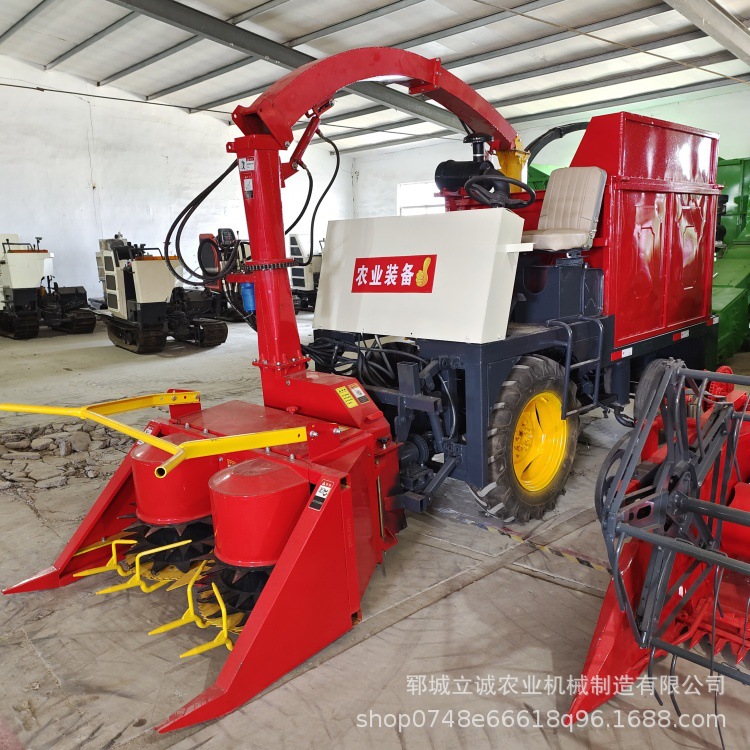 小型轮式圆盘式秸秆收割粉碎饲料收货青贮机全自动圆盘青储机牧草