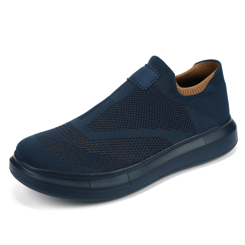 Zapatos de los hombres del verano transpirable nuevo vuelo de malla tejida superficie versátil zapatilla de deporte de los hombres zapatos casuales de moda zapatos de los hombres