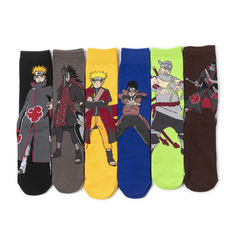 Cartoon Ninja Cotton Socks Men's Manufacturer Cross-Border Socks Trendy Socks Tv Wholesale Anime Men's Trendy Socks Casual
