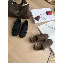 广州代发软底一脚蹬乐福鞋女新款时尚复古平底豆豆鞋英伦风单鞋潮