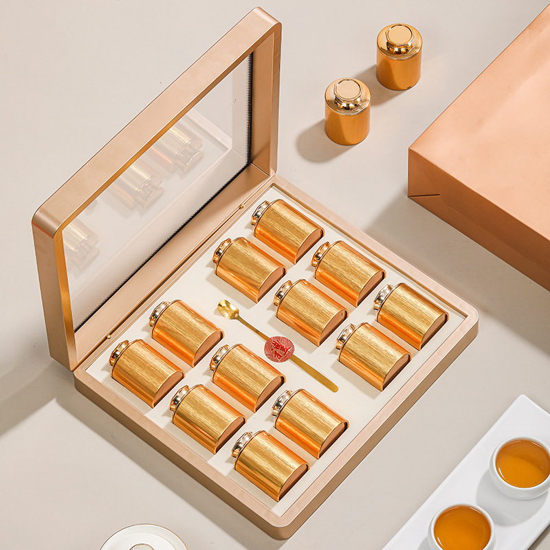 Brick tea tea set gift box high-end small can black tea green tea rocky tea universal tea packaging box small can tea empty box wholesale