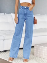 Z 15291 Washed Stretch Wide Leg Jeans ˮϴ�������ȿ� ר